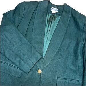 Vintage Pendleton Jungle Green 100% Virgin Wool Blazer Suit Jacket Women's‎ 16W